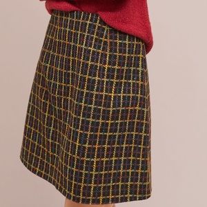 Anthropologie Windowpane Mini Skirt
